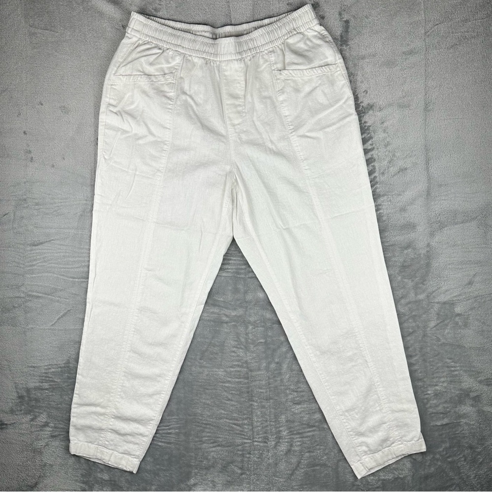Old Navy White Linen Pull-On Pants Size Small | Lightweight - Picture 4 of 8
